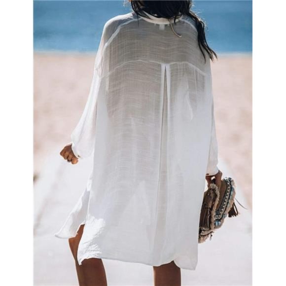 Bathing Suit Cover Ups for Women Bikini Cover Up Beach Shirt Tunic Dress - Picture 2 of 6